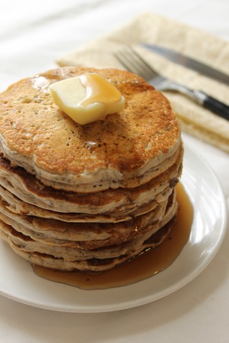 Whole Wheat Vegan Chia Seed Pancakes