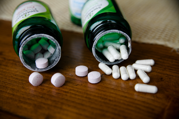 Spilled probiotic bottles