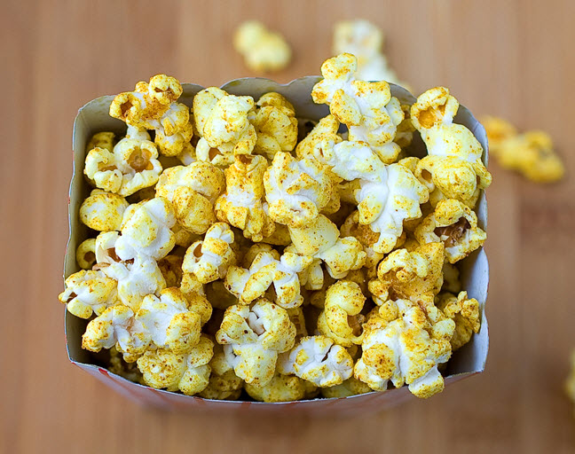 tumeric sprinkled on popcorn
