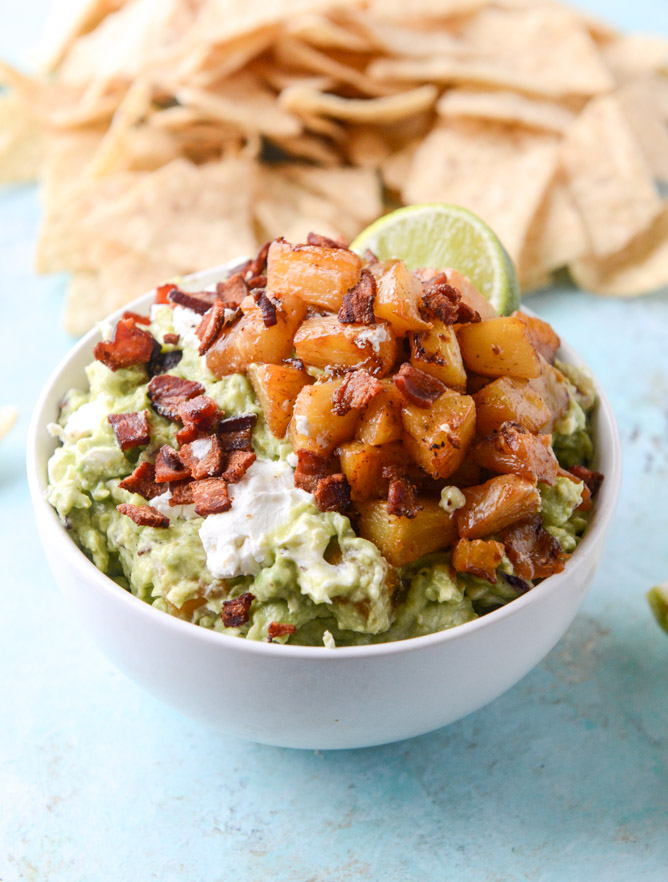 unique avocado guacamole recipe - pineapple and bacon