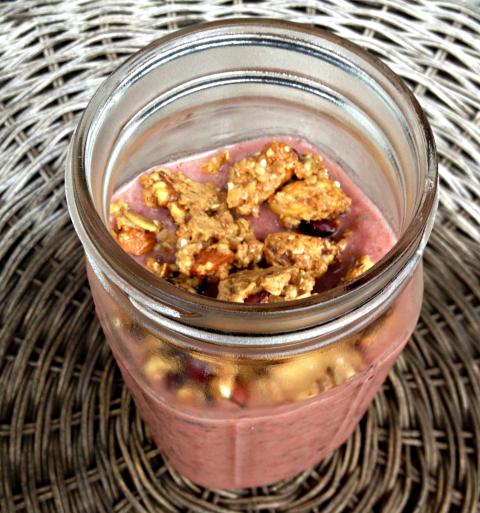 Strawberry Vanilla Pea Protein with Granola
