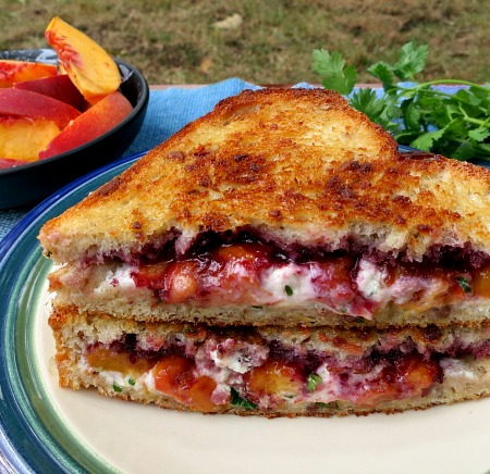 Blackberry Peach Grilled Goat Cheese Sandwich